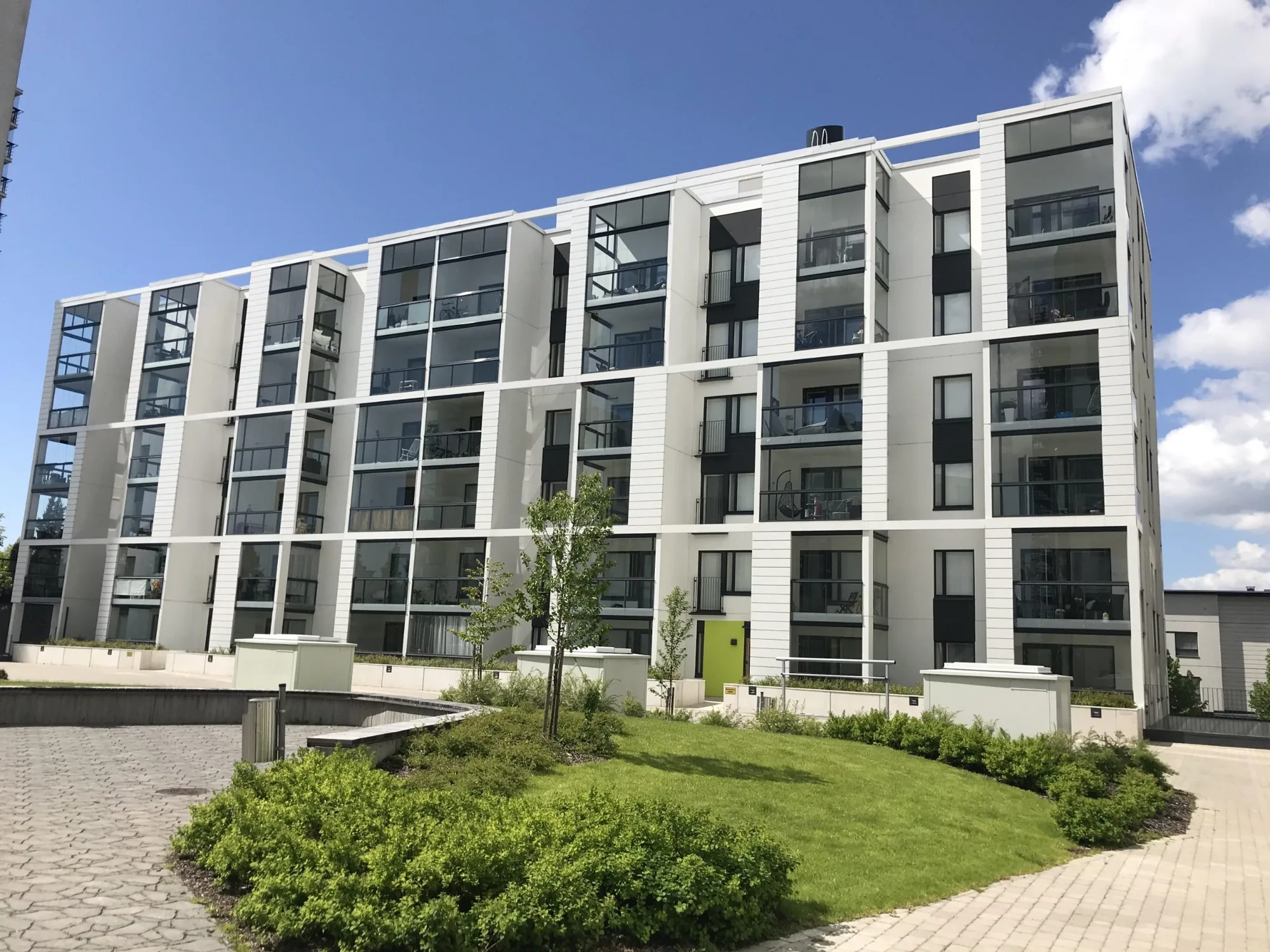 Valon kortteli Alucobond-pihajulkisivu